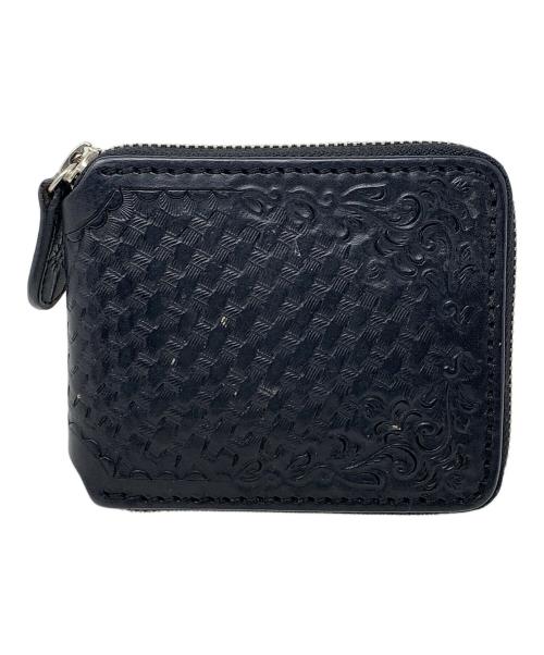 saad（サード）saad (サード) 財布 ラウンドファスナーショートウォレット ブラック サイズ:実寸サイズにてご確認ください。の古着・服飾アイテム