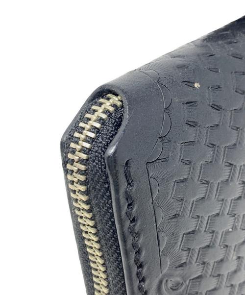 saad（サード）saad (サード) 財布 ラウンドファスナーショートウォレット ブラック サイズ:実寸サイズにてご確認ください。の古着・服飾アイテム