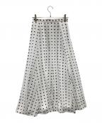 icBアイシービー）の古着「ロングスカート」｜ホワイト×ブラック