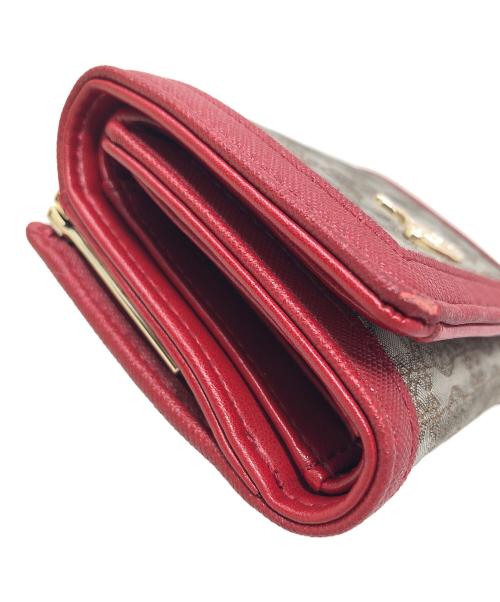 Vivienne Westwood（ヴィヴィアンウエストウッド）Vivienne Westwood (ヴィヴィアンウエストウッド) 3つ折り財布 SMALL FRAME WALLET（スモール フレーム ウォレット） ベージュ×レッド サイズ:実寸サイズにてご確認ください。の古着・服飾アイテム