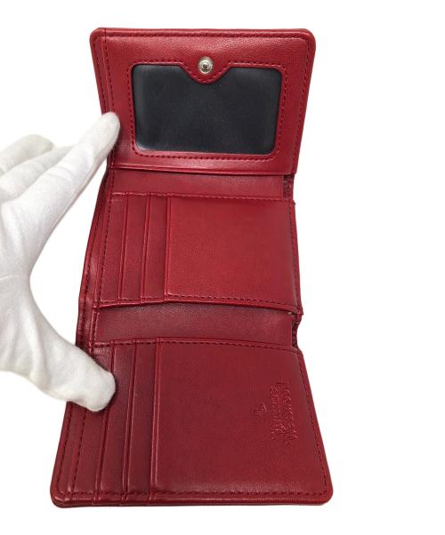 Vivienne Westwood（ヴィヴィアンウエストウッド）Vivienne Westwood (ヴィヴィアンウエストウッド) 3つ折り財布 SMALL FRAME WALLET（スモール フレーム ウォレット） ベージュ×レッド サイズ:実寸サイズにてご確認ください。の古着・服飾アイテム