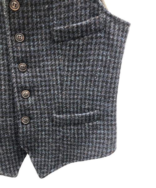 NIGEL CABOURN（ナイジェルケーボン）NIGEL CABOURN (ナイジェルケーボン) Harris Tweed (ハリスツイード) ベスト ブルー×ブラック サイズ:48の古着・服飾アイテム