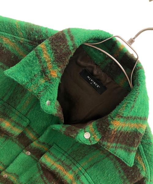MLVINCE（メルヴィンス）MLVINCE (メルヴィンス) シャツジャケット OVERSIZED CHECK JACKET（オーバーサイズド チェック ジャケット） グリーン サイズ:Mの古着・服飾アイテム
