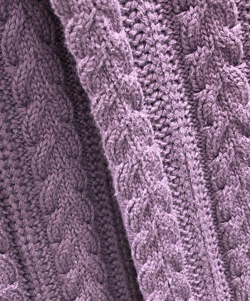 BROOKS BROTHERS（ブルックスブラザーズ）BROOKS BROTHERS (ブルックスブラザーズ) ニット ケーブル クルーネックセーター バイオレット サイズ:Lの古着・服飾アイテム