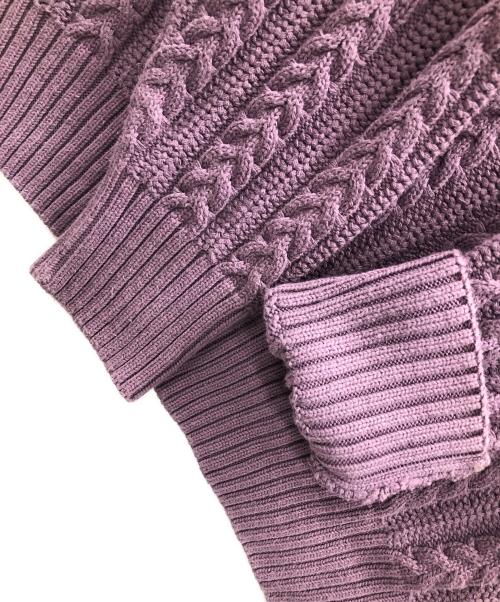 BROOKS BROTHERS（ブルックスブラザーズ）BROOKS BROTHERS (ブルックスブラザーズ) ニット ケーブル クルーネックセーター バイオレット サイズ:Lの古着・服飾アイテム