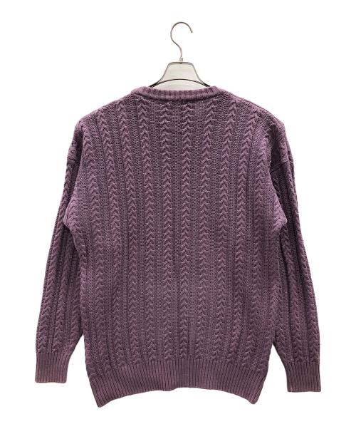 BROOKS BROTHERS（ブルックスブラザーズ）BROOKS BROTHERS (ブルックスブラザーズ) ニット ケーブル クルーネックセーター バイオレット サイズ:Lの古着・服飾アイテム