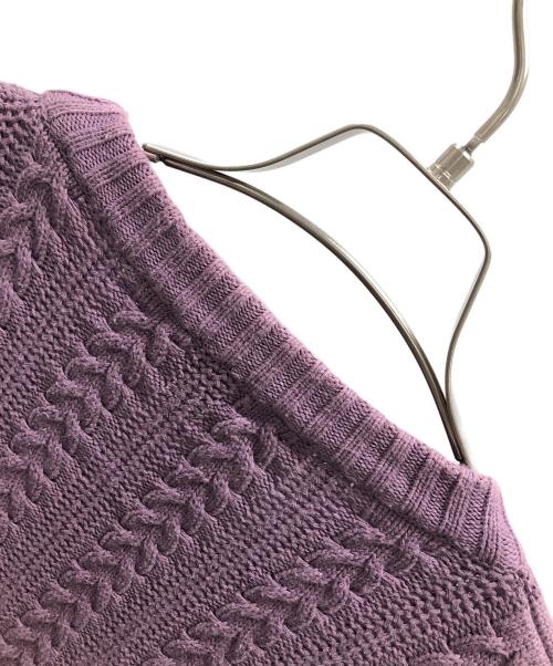 BROOKS BROTHERS（ブルックスブラザーズ）BROOKS BROTHERS (ブルックスブラザーズ) ニット ケーブル クルーネックセーター バイオレット サイズ:Lの古着・服飾アイテム