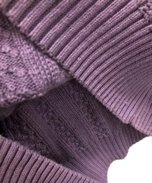 BROOKS BROTHERS（ブルックスブラザーズ）BROOKS BROTHERS (ブルックスブラザーズ) ニット ケーブル クルーネックセーター バイオレット サイズ:Lの古着・服飾アイテム