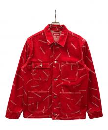 SUPREME（シュプリーム）の古着「ジャケット 17ss Denim Logo Chore Jacket（セブンティーン エスエス デニム ロゴ チョア ジャケット）」｜レッド
