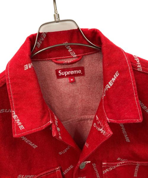 SUPREME（シュプリーム）SUPREME (シュプリーム) ジャケット 17ss Denim Logo Chore Jacket（セブンティーン エスエス デニム ロゴ チョア ジャケット） レッド サイズ:Mの古着・服飾アイテム