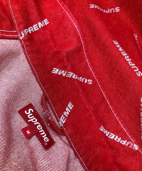 SUPREME（シュプリーム）SUPREME (シュプリーム) ジャケット 17ss Denim Logo Chore Jacket（セブンティーン エスエス デニム ロゴ チョア ジャケット） レッド サイズ:Mの古着・服飾アイテム