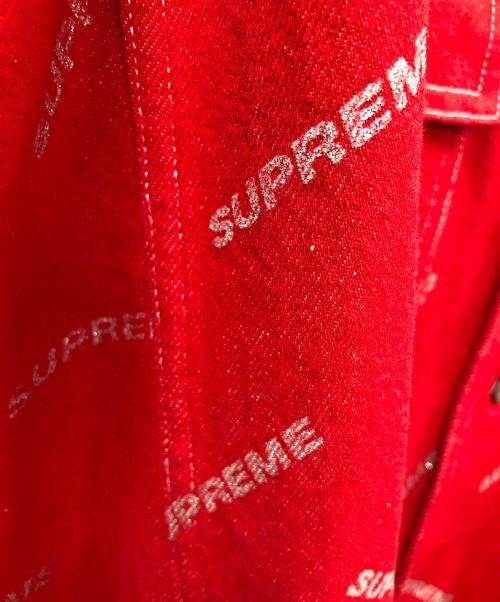 SUPREME（シュプリーム）SUPREME (シュプリーム) ジャケット 17ss Denim Logo Chore Jacket（セブンティーン エスエス デニム ロゴ チョア ジャケット） レッド サイズ:Mの古着・服飾アイテム