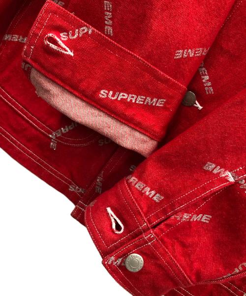 SUPREME（シュプリーム）SUPREME (シュプリーム) ジャケット 17ss Denim Logo Chore Jacket（セブンティーン エスエス デニム ロゴ チョア ジャケット） レッド サイズ:Mの古着・服飾アイテム