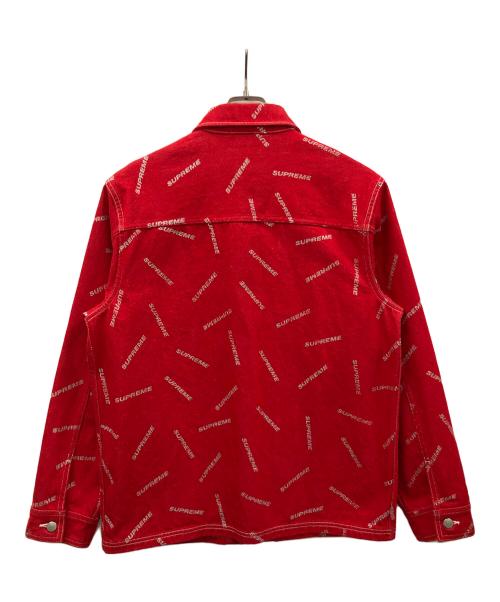 SUPREME（シュプリーム）SUPREME (シュプリーム) ジャケット 17ss Denim Logo Chore Jacket（セブンティーン エスエス デニム ロゴ チョア ジャケット） レッド サイズ:Mの古着・服飾アイテム