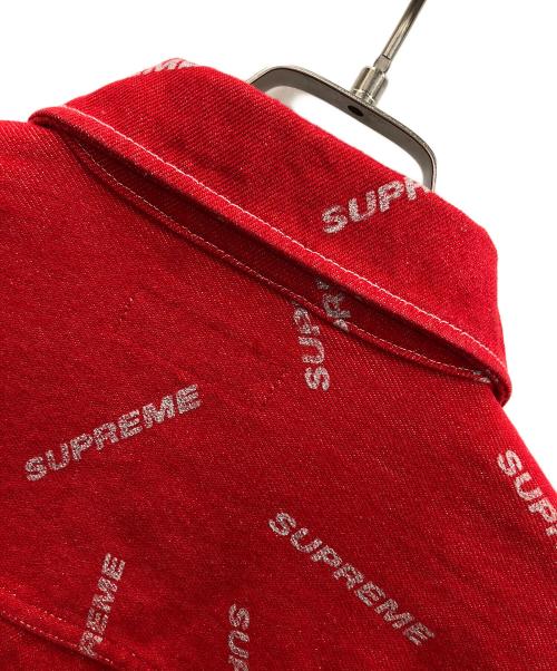SUPREME（シュプリーム）SUPREME (シュプリーム) ジャケット 17ss Denim Logo Chore Jacket（セブンティーン エスエス デニム ロゴ チョア ジャケット） レッド サイズ:Mの古着・服飾アイテム
