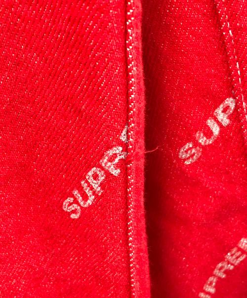 SUPREME（シュプリーム）SUPREME (シュプリーム) ジャケット 17ss Denim Logo Chore Jacket（セブンティーン エスエス デニム ロゴ チョア ジャケット） レッド サイズ:Mの古着・服飾アイテム