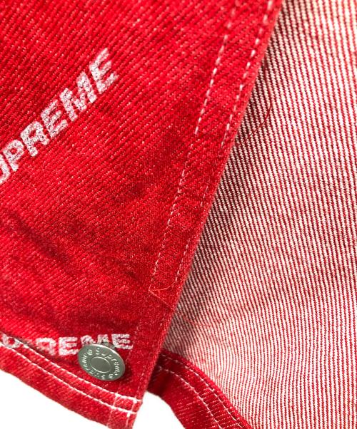 SUPREME（シュプリーム）SUPREME (シュプリーム) ジャケット 17ss Denim Logo Chore Jacket（セブンティーン エスエス デニム ロゴ チョア ジャケット） レッド サイズ:Mの古着・服飾アイテム