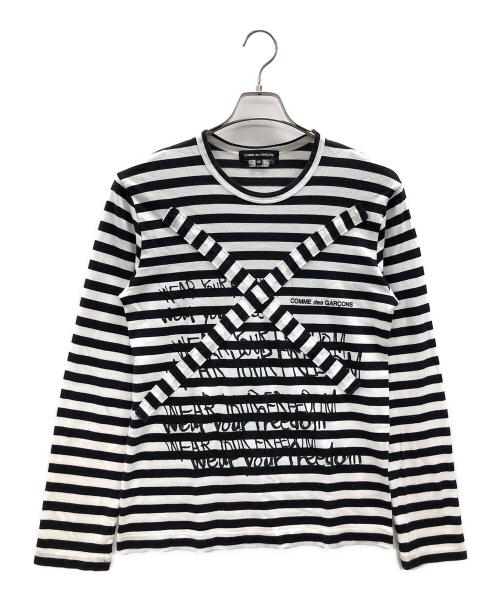 COMME des GARCONS（コムデギャルソン）COMME des GARCONS (コムデギャルソン) 長袖Tシャツ ブラック×ホワイト サイズ:Mの古着・服飾アイテム