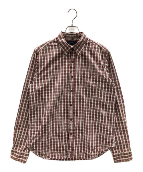 GAP（ギャップ）GAP (ギャップ) 長袖シャツ レッド×ホワイト サイズ:M/Mの古着・服飾アイテム