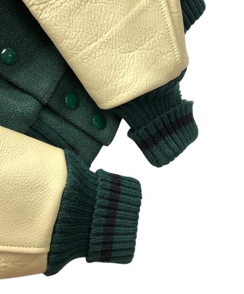 WAREHOUSE（ウエアハウス）WAREHOUSE (ウエアハウス) スタジャン グリーン×ベージュ サイズ:38の古着・服飾アイテム