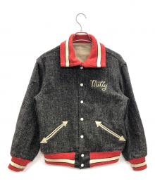 WAREHOUSE（ウエアハウス）の古着「アワードジャケット STADIUM JACKET "WILSON 68"(スタジアムジャケット ウィルソン68)」｜グレー×レッド