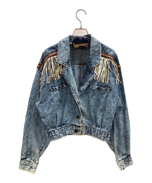 davis james（デービスジェイムス）davis james (デービスジェイムス) フリンジ デニムジャケット ブルー サイズ:9/10の古着・服飾アイテム