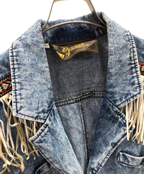 davis james（デービスジェイムス）davis james (デービスジェイムス) フリンジ デニムジャケット ブルー サイズ:9/10の古着・服飾アイテム