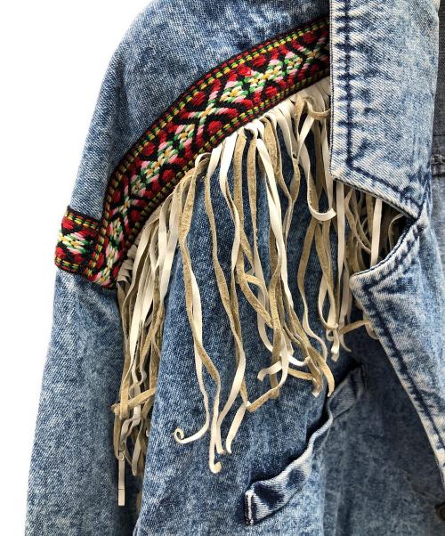 davis james（デービスジェイムス）davis james (デービスジェイムス) フリンジ デニムジャケット ブルー サイズ:9/10の古着・服飾アイテム