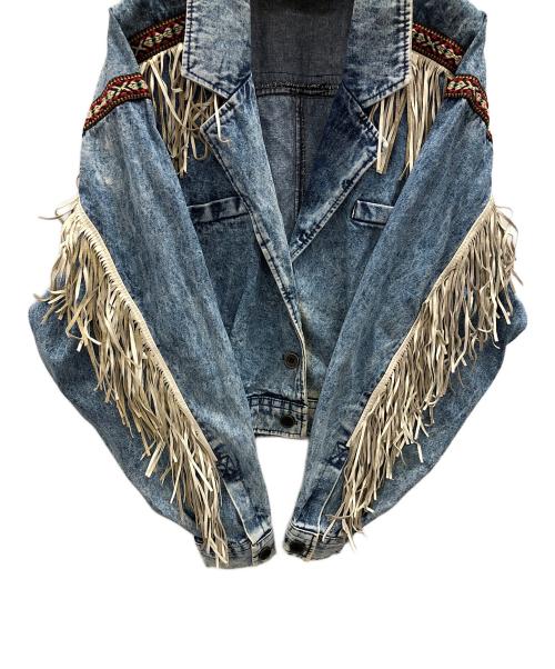 davis james（デービスジェイムス）davis james (デービスジェイムス) フリンジ デニムジャケット ブルー サイズ:9/10の古着・服飾アイテム
