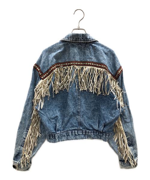 davis james（デービスジェイムス）davis james (デービスジェイムス) フリンジ デニムジャケット ブルー サイズ:9/10の古着・服飾アイテム
