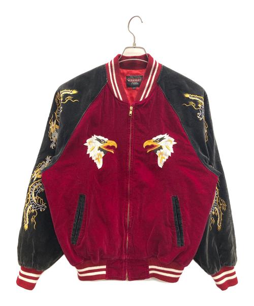GREEMAN（グリーマン）GREEMAN (グリーマン) ベロアジャケット ブラック×レッド サイズ:F(M～L)の古着・服飾アイテム