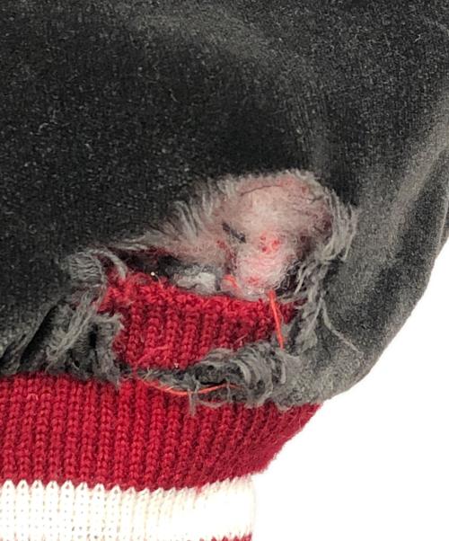 GREEMAN（グリーマン）GREEMAN (グリーマン) ベロアジャケット ブラック×レッド サイズ:F(M～L)の古着・服飾アイテム