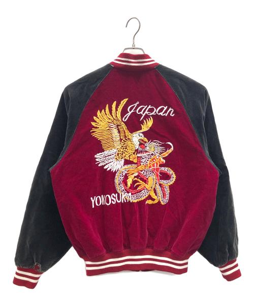 GREEMAN（グリーマン）GREEMAN (グリーマン) ベロアジャケット ブラック×レッド サイズ:F(M～L)の古着・服飾アイテム