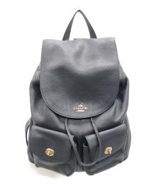 COACH（コーチ）の古着「レザーリュック」｜ネイビー