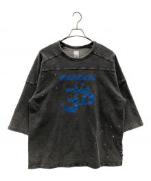 Liberaiders（リベレイダース）の古着「フットボールTシャツ INDIGO DYED CREWNECK T（インディゴ ダイド クルーネック ティー）」｜グレー×ブルー