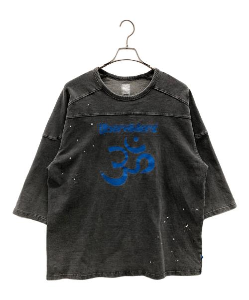 Liberaiders（リベレイダース）Liberaiders (リベレイダース) フットボールTシャツ INDIGO DYED CREWNECK T（インディゴ ダイド クルーネック ティー） グレー×ブルー サイズ:LARGEの古着・服飾アイテム
