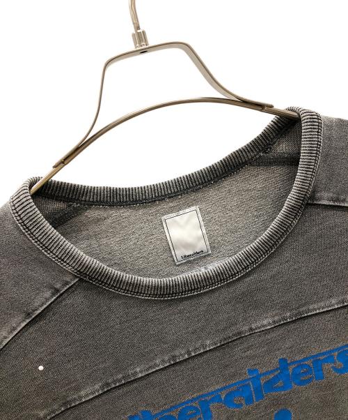 Liberaiders（リベレイダース）Liberaiders (リベレイダース) フットボールTシャツ INDIGO DYED CREWNECK T（インディゴ ダイド クルーネック ティー） グレー×ブルー サイズ:LARGEの古着・服飾アイテム