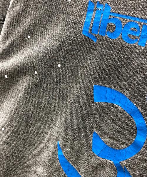 Liberaiders（リベレイダース）Liberaiders (リベレイダース) フットボールTシャツ INDIGO DYED CREWNECK T（インディゴ ダイド クルーネック ティー） グレー×ブルー サイズ:LARGEの古着・服飾アイテム