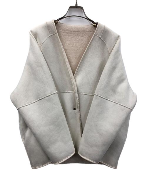 PASSIONE（パシオーネ）PASSIONE (パシオーネ) コート ノーカラーリバーシブルボアジャケット アイボリー サイズ:38の古着・服飾アイテム