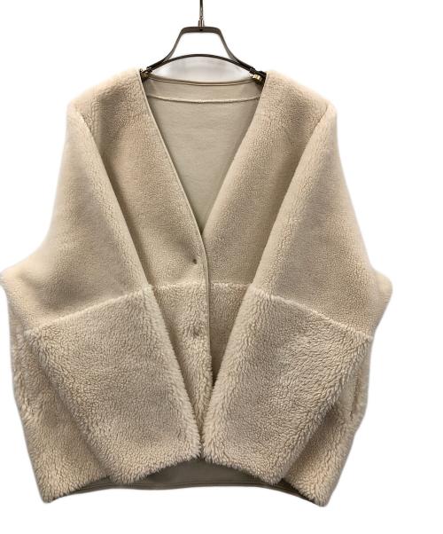 PASSIONE（パシオーネ）PASSIONE (パシオーネ) コート ノーカラーリバーシブルボアジャケット アイボリー サイズ:38の古着・服飾アイテム