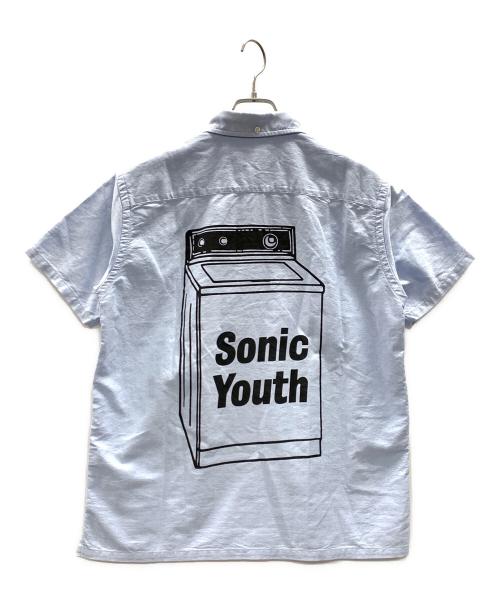 Hysteric Glamour（ヒステリックグラマー）Hysteric Glamour (ヒステリックグラマー) SONIC YOUTH (ソニックユース) プルオーバーボタンダウンシャツ スカイブルー サイズ:Sの古着・服飾アイテム