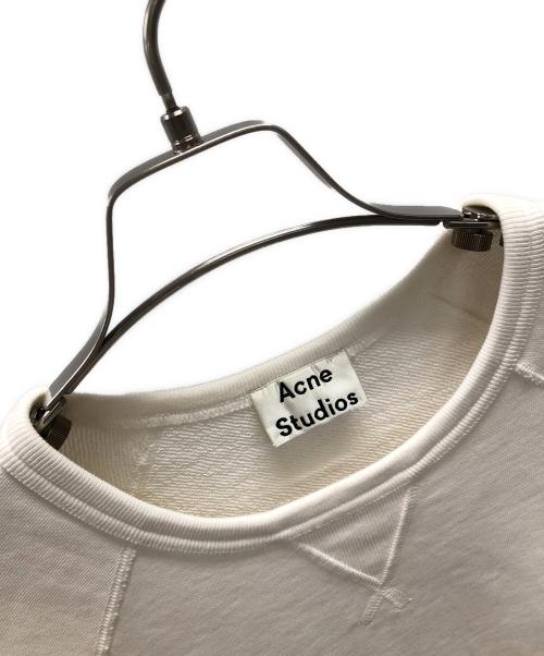 Acne studios（アクネ ストゥディオス）Acne studios (アクネ ストゥディオス) カレッジ フェイス クルー スウェット ホワイト サイズ:Sの古着・服飾アイテム