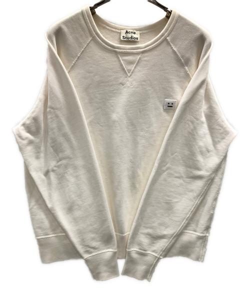 Acne studios（アクネ ストゥディオス）Acne studios (アクネ ストゥディオス) カレッジ フェイス クルー スウェット ホワイト サイズ:Sの古着・服飾アイテム