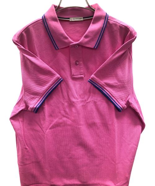 MONCLER（モンクレール）MONCLER (モンクレール) 半袖ポロシャツ MAGLIA POLO MANICA CORTA（マリア ポロ マニカ コルタ） ピンク サイズ:Mの古着・服飾アイテム