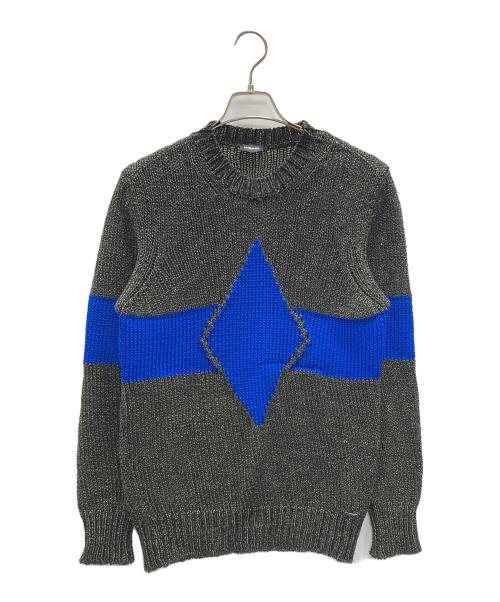 DIESEL（ディーゼル）DIESEL (ディーゼル) 厚手ニット ブラック×ブルー サイズ:実寸サイズにてご確認くださいの古着・服飾アイテム