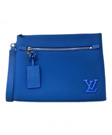 LOUIS VUITTON（ルイ ヴィトン）の古着「テイクオフ・ポーチ ＬＶ（ルイ ヴィトン）アエログラム」｜ブルー