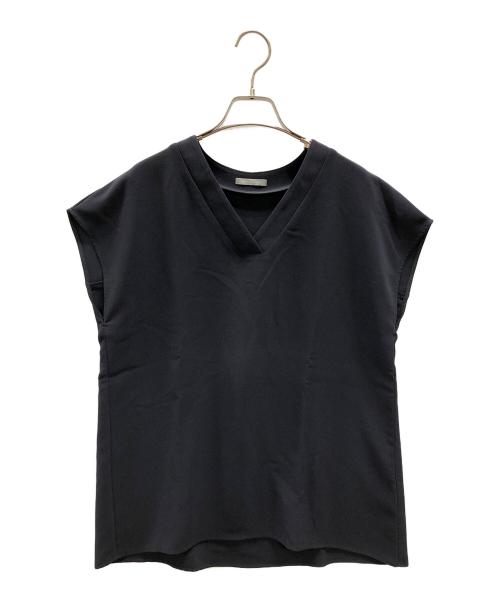 theory luxe（セオリーリュクス）theory luxe (セオリーリュクス) フレンチスリーブブラウス LEYLA DOUBLE WEFT（レイラ ダブル ウェフト） ネイビー サイズ:038の古着・服飾アイテム