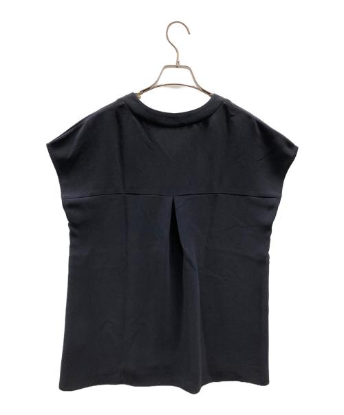 theory luxe（セオリーリュクス）theory luxe (セオリーリュクス) フレンチスリーブブラウス LEYLA DOUBLE WEFT（レイラ ダブル ウェフト） ネイビー サイズ:038の古着・服飾アイテム