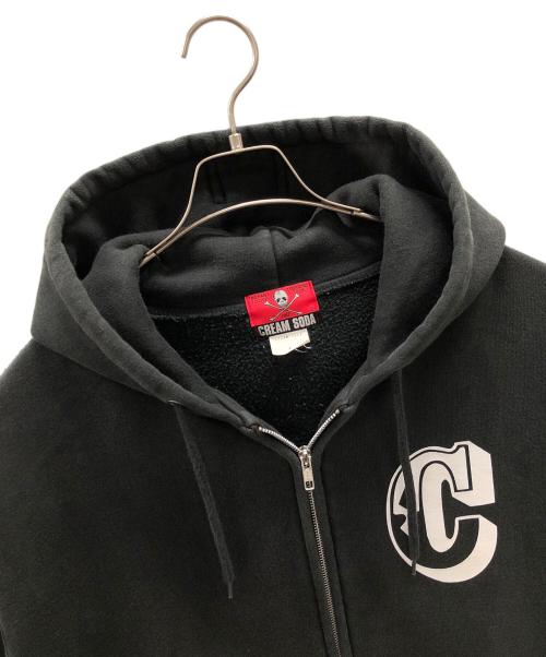 CREAM SODA（クリームソーダ）CREAM SODA (クリームソーダ) ジップパーカー ブラック サイズ:Lの古着・服飾アイテム