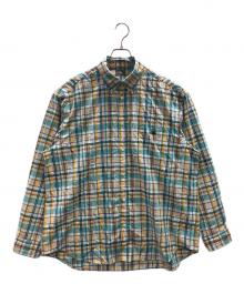 THE NORTH FACE（ザ ノース フェイス）の古着「ボタンダウンシャツ ロングスリーブマドラスシャツ」｜グリーン系